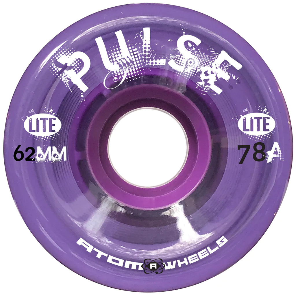 Atom Pulse 78a 62mm Clear Purple (Set of 4) Roller Skate Wheels