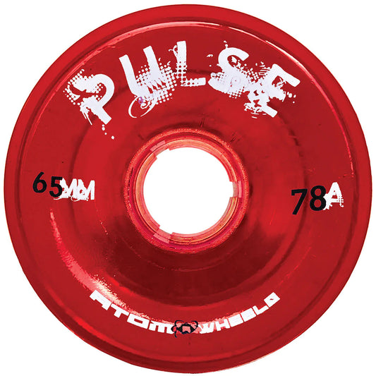 Atom Pulse 78a 65mm Clear Red (Set of 4) Roller Skate Wheels