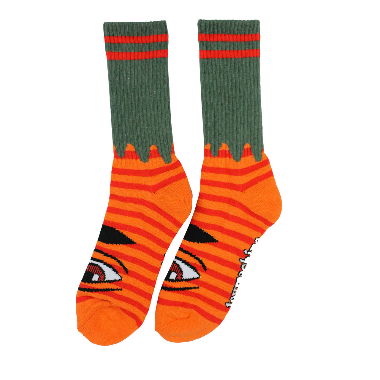 Toy Machine Sect Eye Stripe Army/Orange Socks