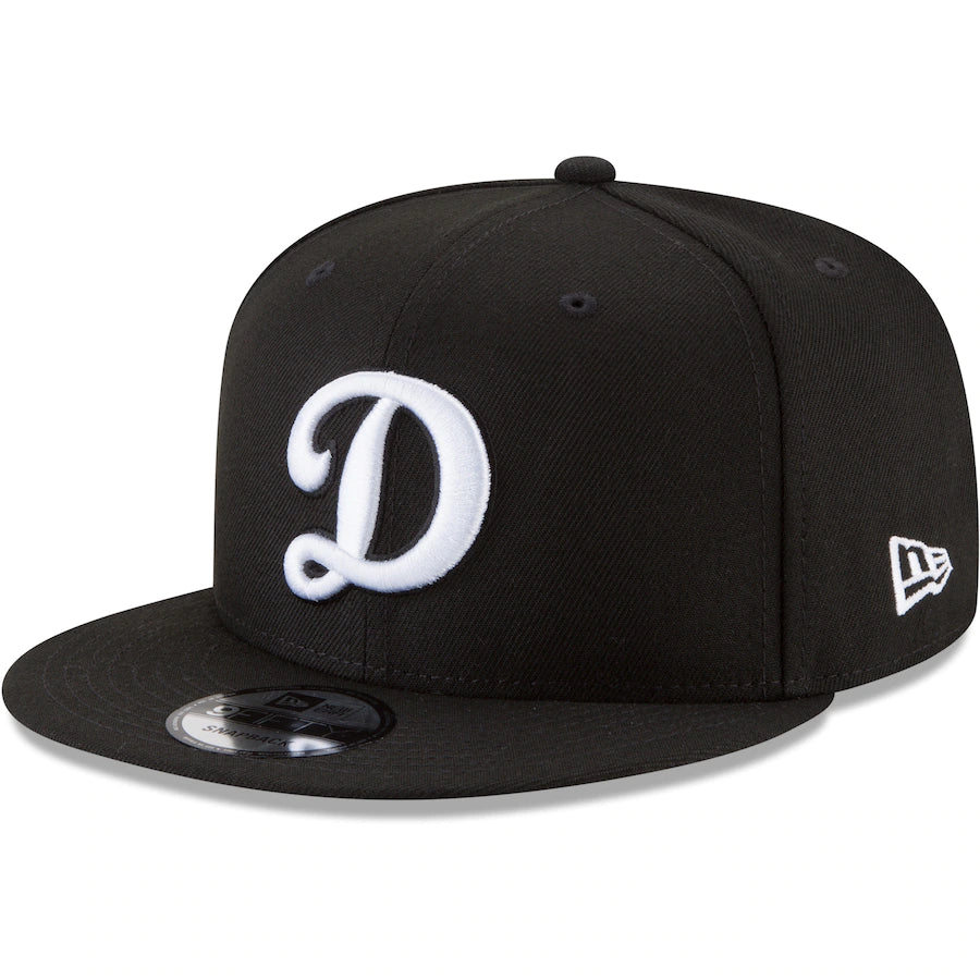 New Era Los Angeles Dodger Black Alternate Logo Black & White 9FIFTY Snapback Hat